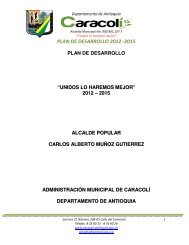 PLAN DE DESARROLLO 2012 -2015 - Caracolí