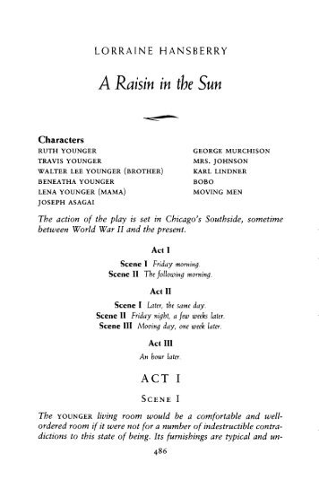 A raisin in the sun essay