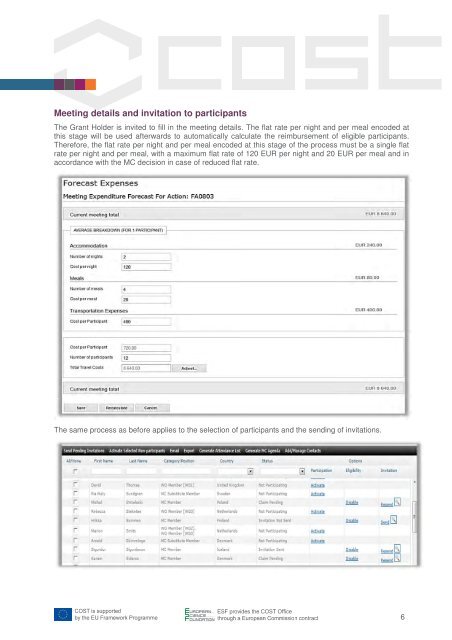 Cost Action, Travel Reimbursement Instructions - COST Action IS0904