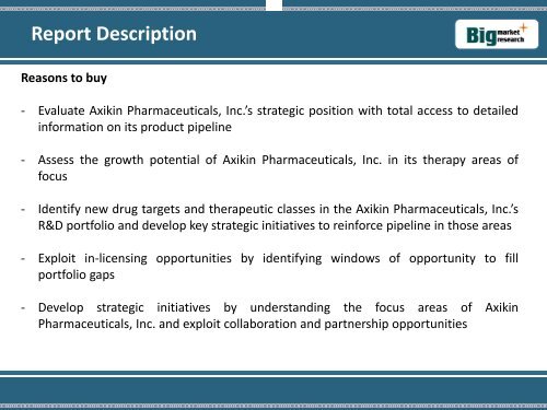 Latest Market Trends: Axikin Pharmaceuticals, Inc. Product Pipeline 2014