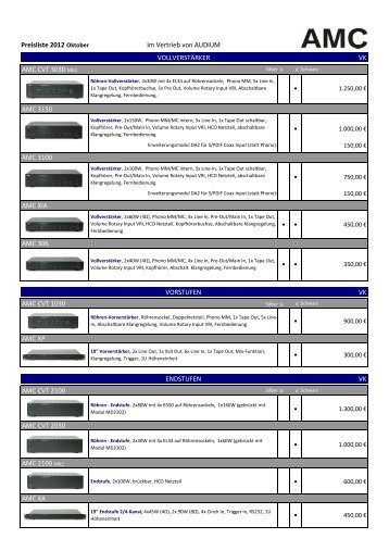 AMC Preisliste als PDF - AUDIUM