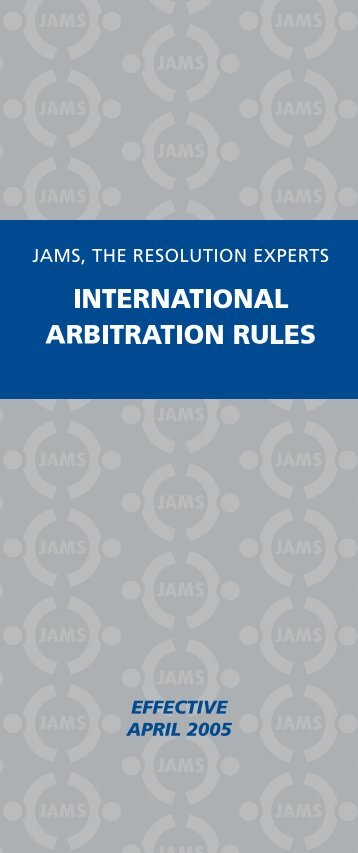 Download JAMS International Arbitration Rules in PDF Format