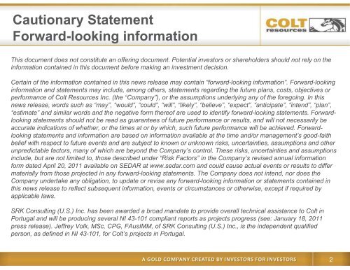 Colt Corporate Presentation (June 2011) - Colt Resources