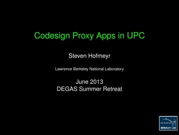 Proxy App Results - Lawrence Berkeley National Laboratory