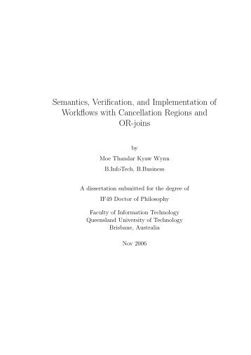 Semantics, Verification, and Implementation of Workflows ... - YAWL