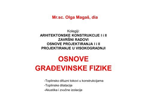 GraÄ‘evinska fizika