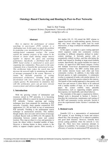 Ontology-Based Clustering and Routing in Peer-to ... - IEEE Xplore