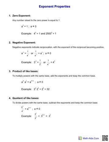 Exponent Properties