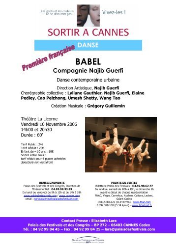 Compagnie Najib Guerfi - Palais des Festivals et des CongrÃ¨s de ...