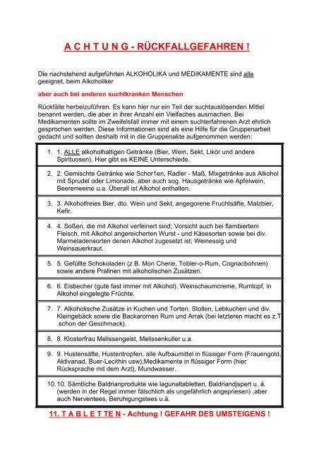 A C H T U N G - RÃœCKFALLGEFAHREN - Borderlinezone.org
