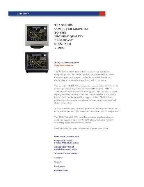 transform computer graphics to the highest quality ... - RGB Spectrum