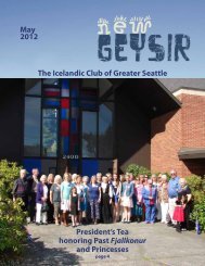 May 2012 The Icelandic Club of Greater Seattle President's Tea ...