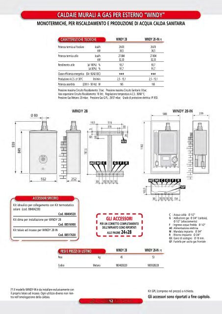 CATALOGO 2011 (Caldaie murali e Scaldabagno) - Certificazione ...