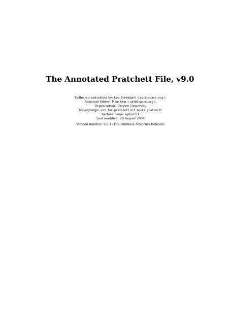 The Annotated Pratchett File V9 0 The L Space Web