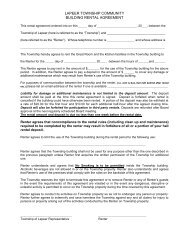 Hall rental agreement form - Lapeer Township