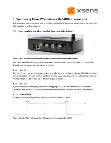 1 Syncronising Xsens MTw system with GAITRite pressure mat