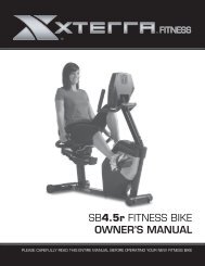 Xterra xt201r discount recumbent bike manual