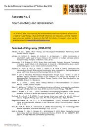 Account No. 9 Neuro-disability and Rehabilitation - Nordoff Robbins