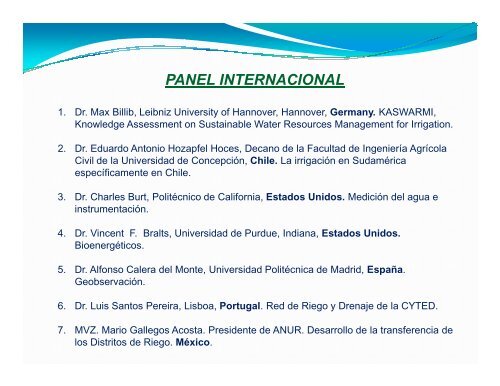 panel internacional