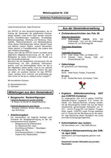 Ausgabe 02 2008 - Gemeinde Bettwiesen
