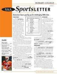 SAA Sportsletter - Hobart and William Smith Colleges