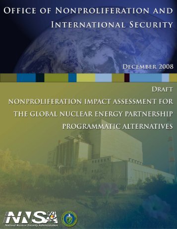 Draft Nonproliferation Impact Assessment - National Nuclear ...