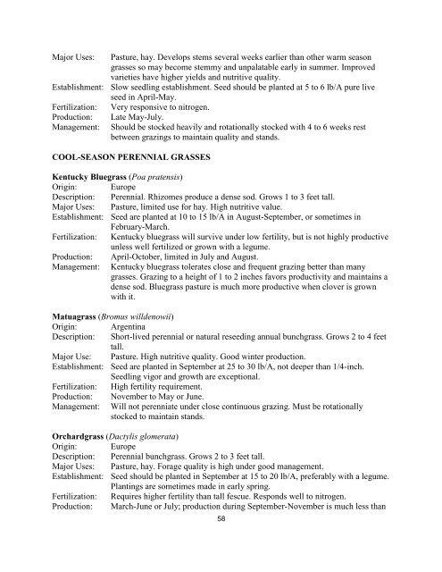 CATEGORIES OF FORAGE CROPS - Department of Plant Sciences