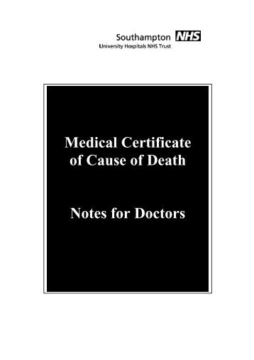 Medical Certificate of Cause of Death Notes for Doctors