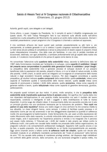 Relazione Alessio Terzi - Cittadinanzattiva