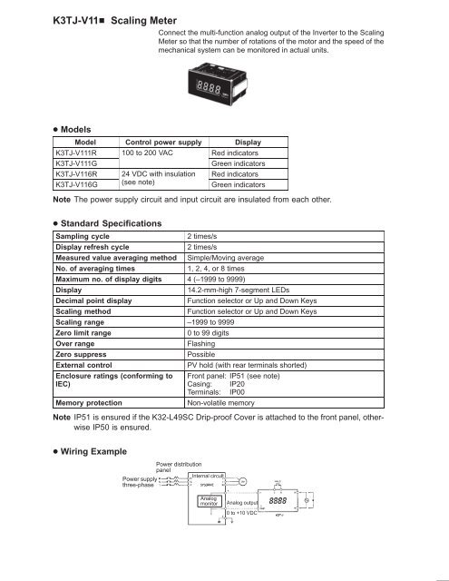 OMRON Sysdrive 3G3HV - Detector Cooling Section