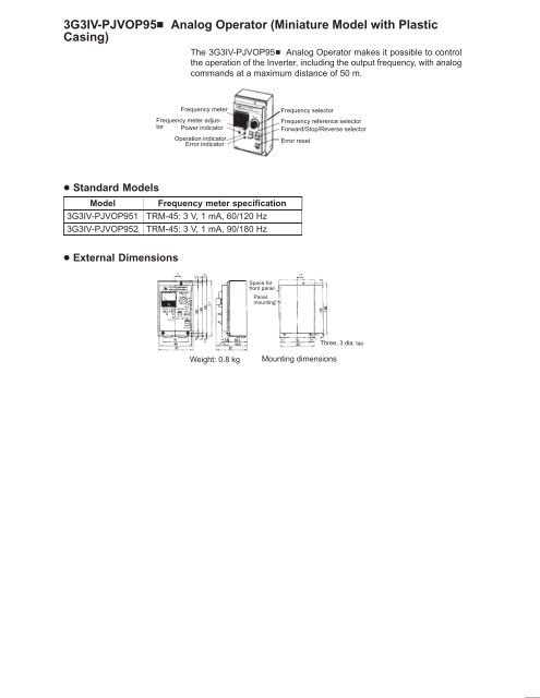 OMRON Sysdrive 3G3HV - Detector Cooling Section