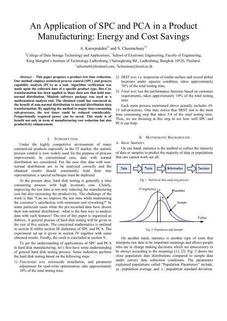 An Application of SPC and PCA in a Product Manufacturing: Energy ...