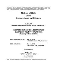 Notice of Sale on 1998 Bonds - i-Deal Prospectus