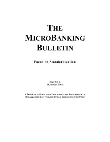 the microbanking bulletin - Microfinance Information Exchange