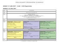 PRELIMINARY PROGRAMME SCHEDULE - Mature @ EU