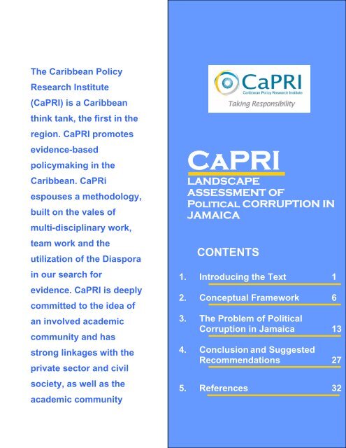 A LANDSCAPE ASSESSMENT OF POLITICAL CORRUPTION IN ...