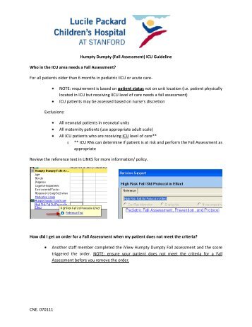 ICU Humpty Dumpty Guidelines - LearnLINKS