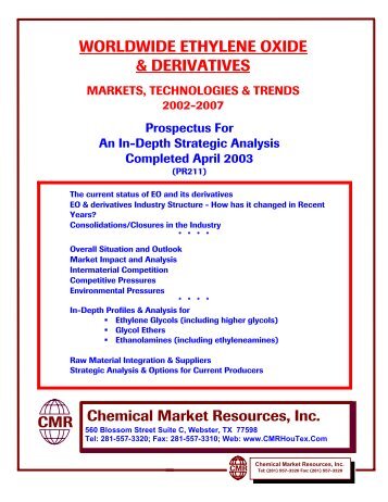 EO & Derivatives - Prospectus - Chemical Market Resources, Inc.