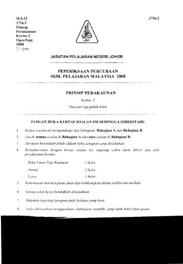 Prinsip Akaun 2 Q&A - Trial Paper Collection