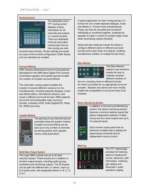 DMC Product Profile - AMS Neve