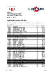 Tillig H0 Verkaufspreisliste Neuheiten 2012 - auf kml-log