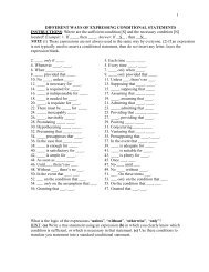 DIFFERENT WAYS OF EXPRESSING CONDITIONAL STATEMENTS