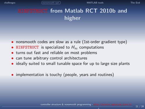 controller structure & nonsmooth programming - Pierre Apkarian - Free