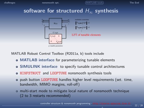 controller structure & nonsmooth programming - Pierre Apkarian - Free