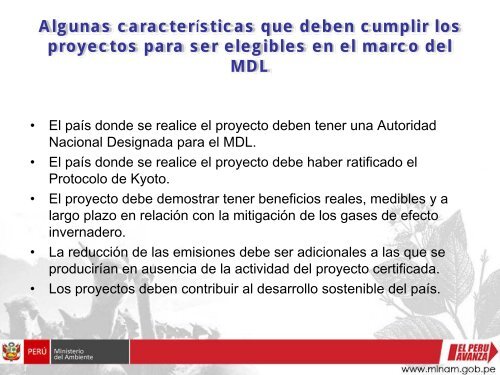 Perspectivas del MDL en PerÃº proyectos de energÃ­a ... - Tech4CDM