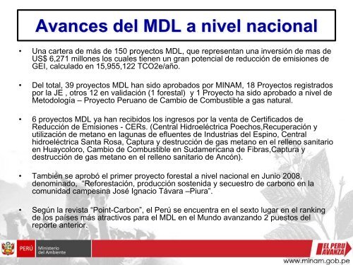 Perspectivas del MDL en PerÃº proyectos de energÃ­a ... - Tech4CDM