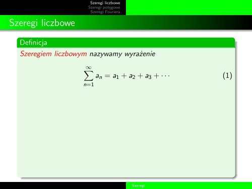 Prezentacja: szeregi liczbowe