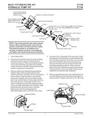 SL - Inlet Fitting/Filter Kit 27748; Hydraulic Pump Kit 27746