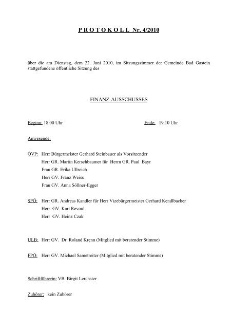 4-Protokoll vom 22.06.2010.pdf - Gemeinde Bad Gastein