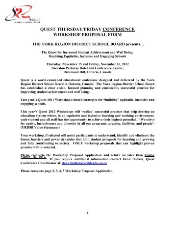 Conference Workshop Proposal Form - OPSBA